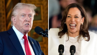 Republican presidential nominee former President Donald Trump, left, and Democratic presidential nominee Vice President Kamala Harris 