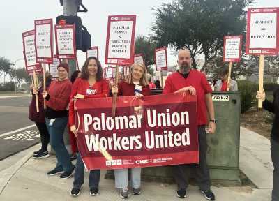 Palomar union workers picket for patient safety and better staffing