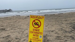 Polluted ocean water in Imperial Beach