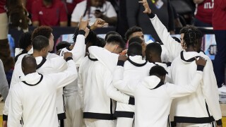 san diego state sdsu team huddle final four