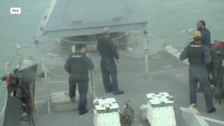 FILE PHOTO: Sailors on ship