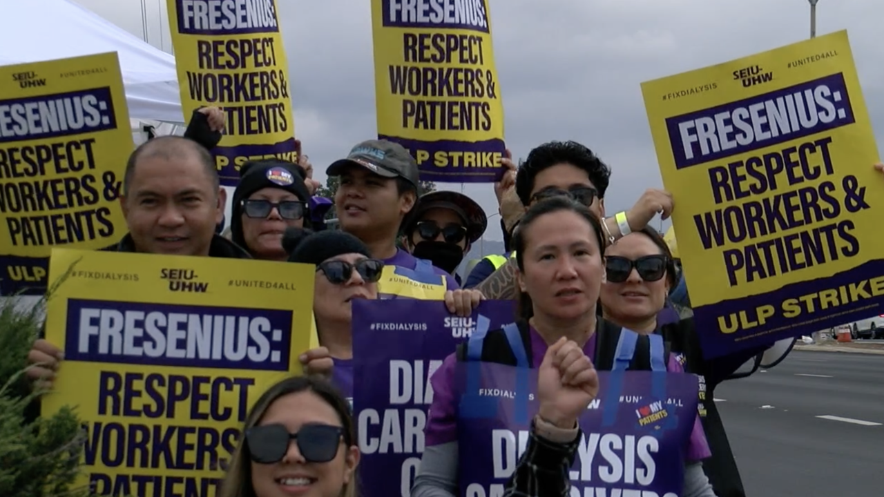 Dialysis caregivers are now entering day five of a statewide protest, walking off the job.